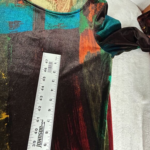 Chico's Womens Long Sleeve Abstract Tunic Top 2 Multicolor Long Sleeve Stretch - Picture 10 of 10